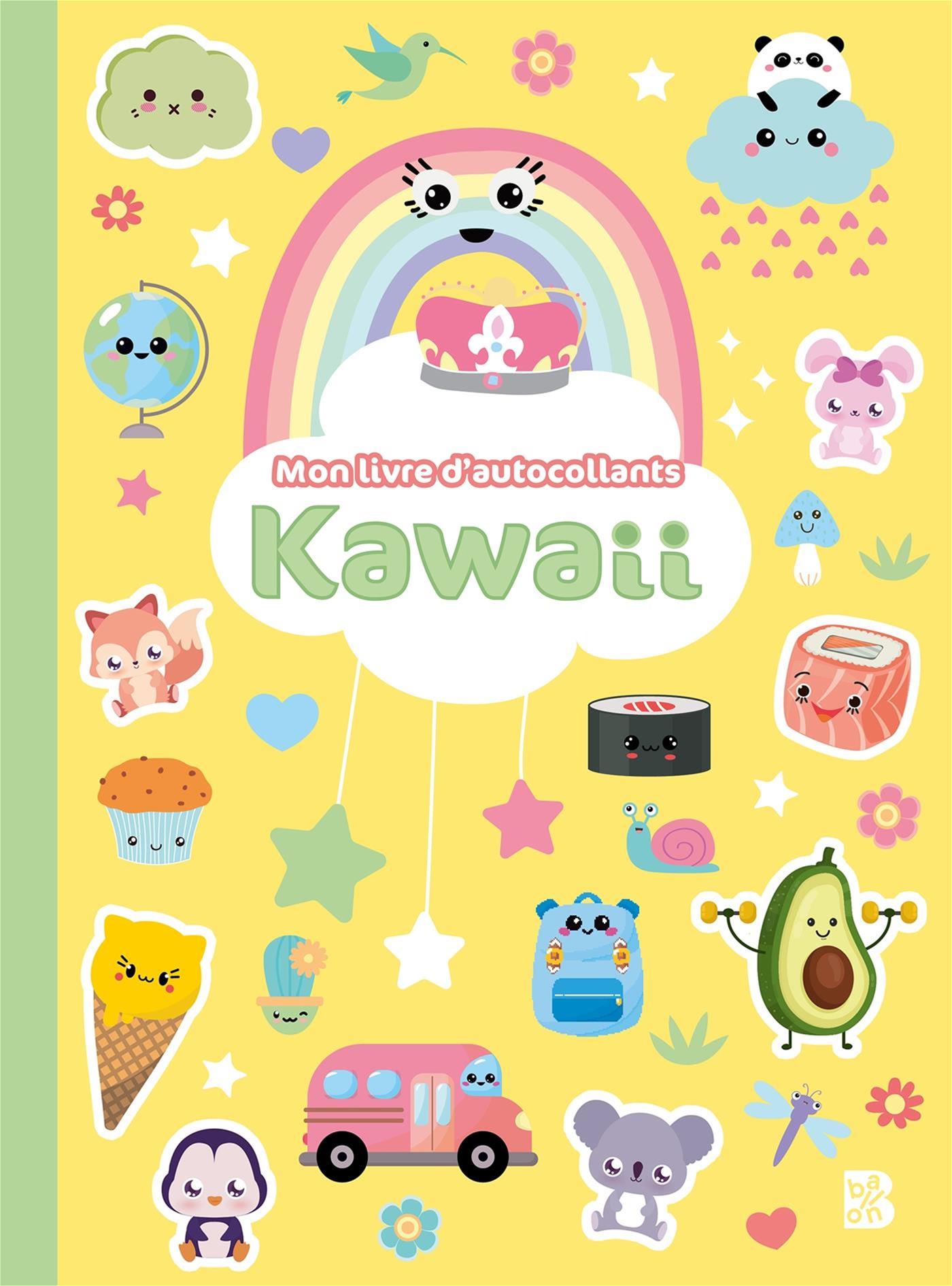 Mon livre d'autocollants : kawaii